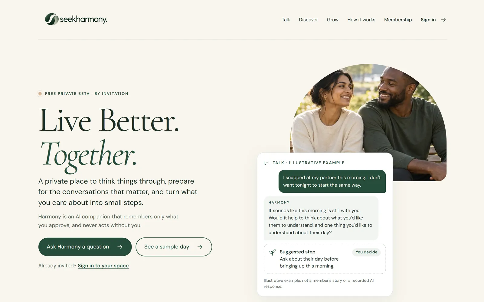 SeekHarmony — the live site